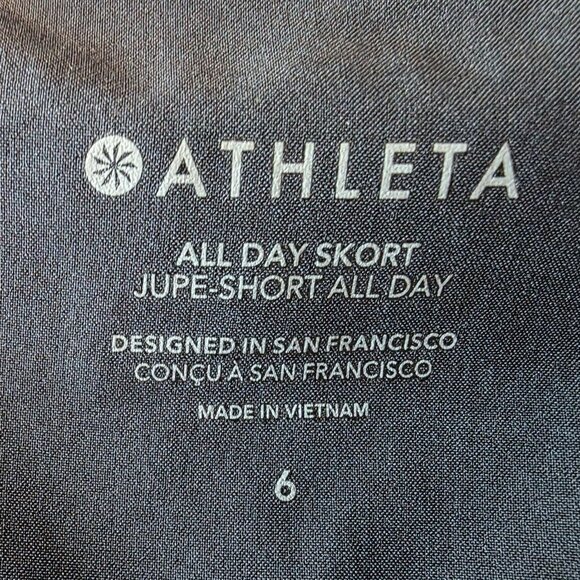 Athleta Womens 6 Skort All Day Skort Black Short A-line Lined Pocket Stretch - Picture 8 of 11